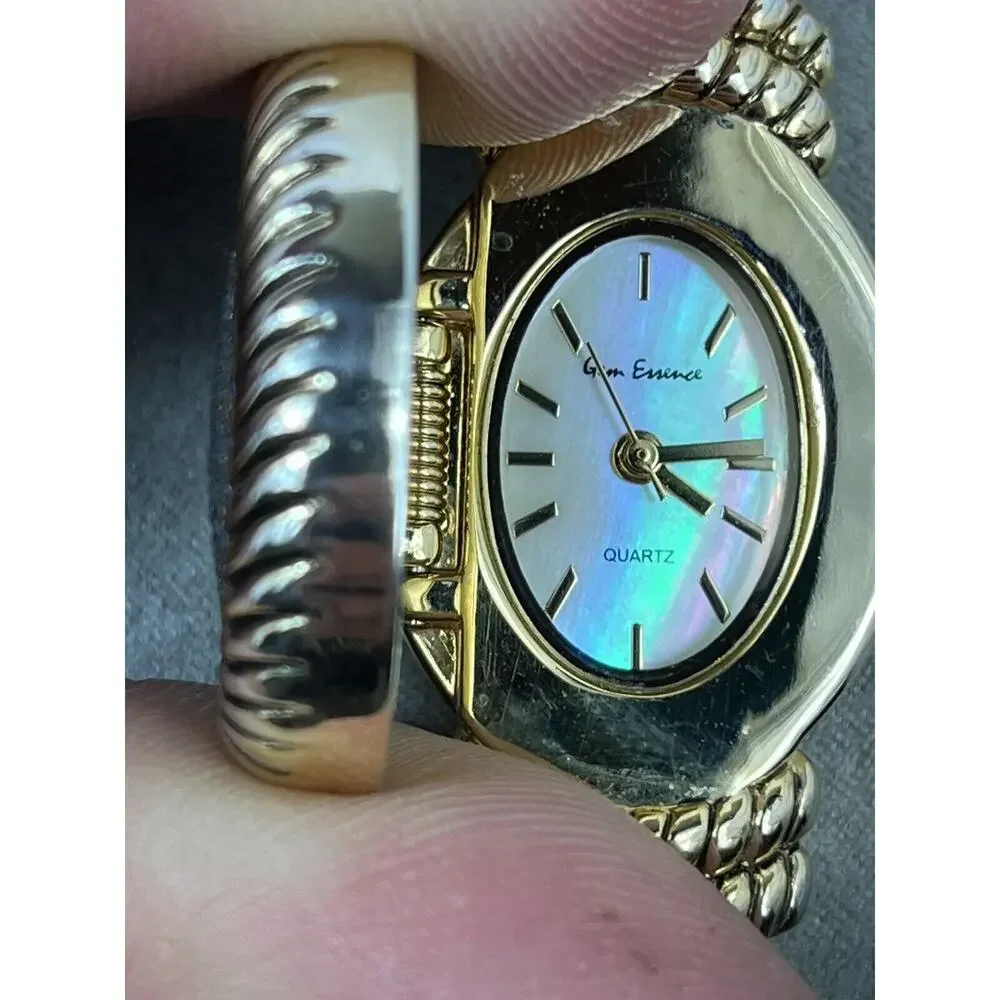 Gem Essence Women’s Wrist Watch Cover Flip Over Face Druzy Sparkle Bejeweled ⏱🔥